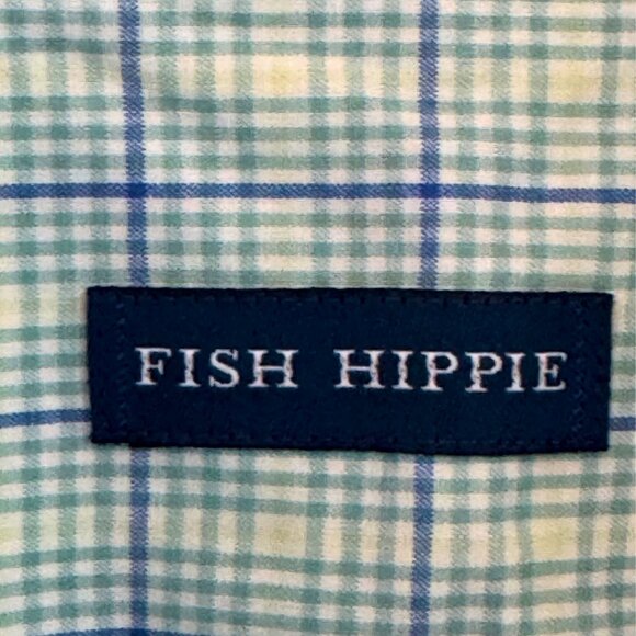 Fish Hippie Blue/Green Plaid Button-Down Shirt XL - Picture 6 of 8